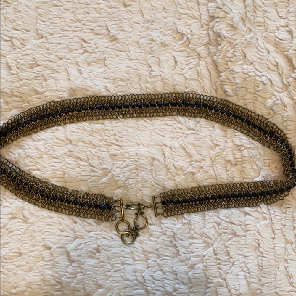 Chain & brown Leather belt